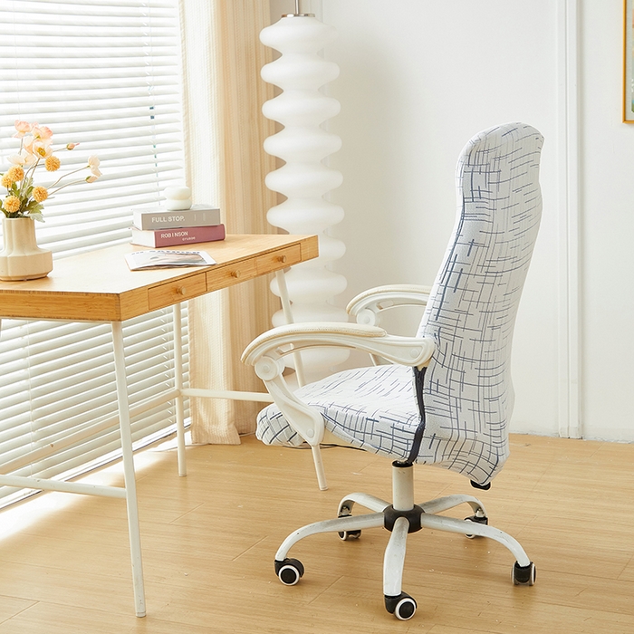 91家纺网 家纺一手货源 找家纺 丝绮鹿 2025新款极简拉链款办公电脑椅套 极简-蓝