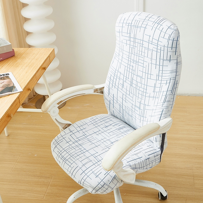 91家纺网 家纺一手货源 找家纺 丝绮鹿 2025新款极简拉链款办公电脑椅套 极简-蓝