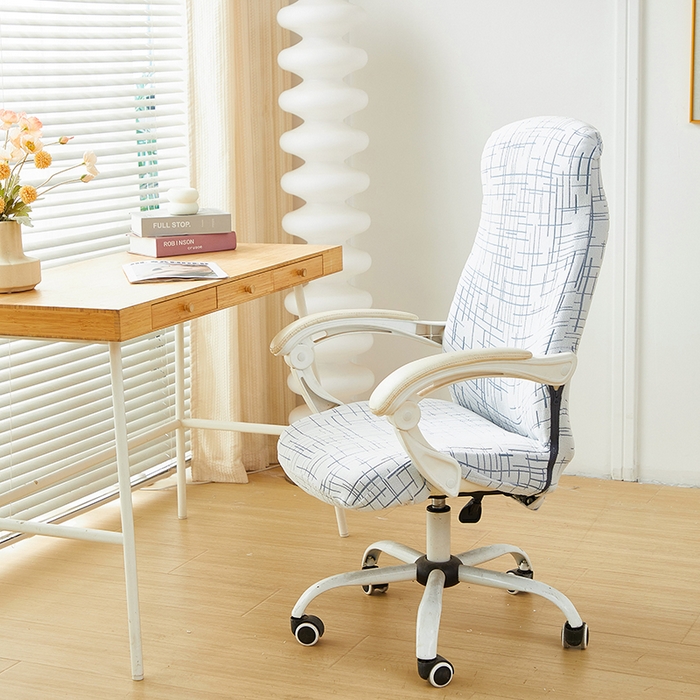 91家纺网 家纺一手货源 找家纺 丝绮鹿 2025新款极简拉链款办公电脑椅套 极简-蓝