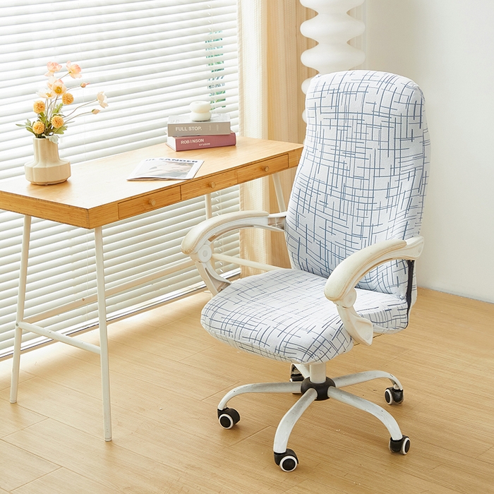 91家纺网 家纺一手货源 找家纺 丝绮鹿 2025新款极简拉链款办公电脑椅套 极简-蓝