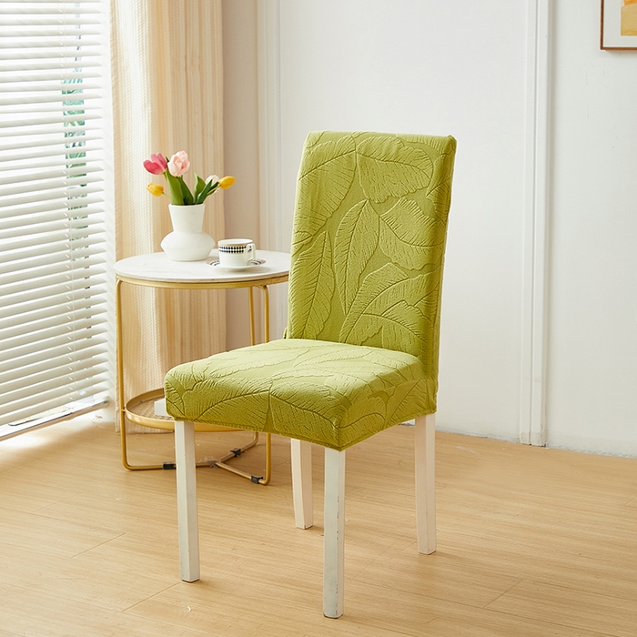 91家纺网 家纺一手货源 找家纺 丝绮鹿 2025新款富贵叶松紧款椅套 富贵叶-橄榄绿