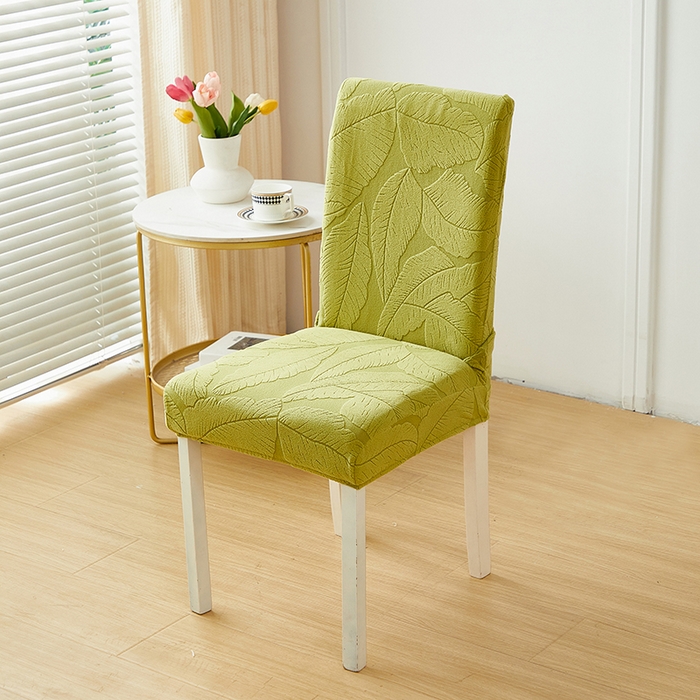 91家纺网 家纺一手货源 找家纺 丝绮鹿 2025新款富贵叶松紧款椅套 富贵叶-橄榄绿