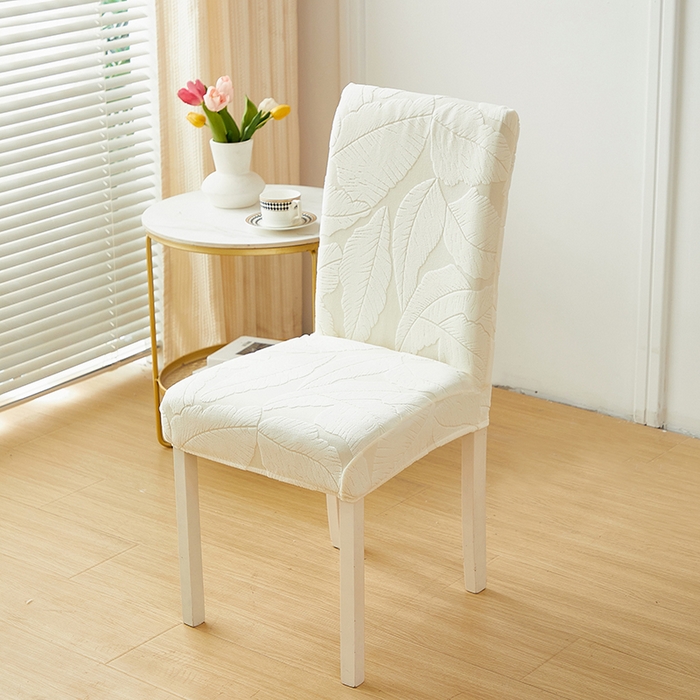 91家纺网 家纺一手货源 找家纺 丝绮鹿 2025新款富贵叶松紧款椅套 富贵叶-米白