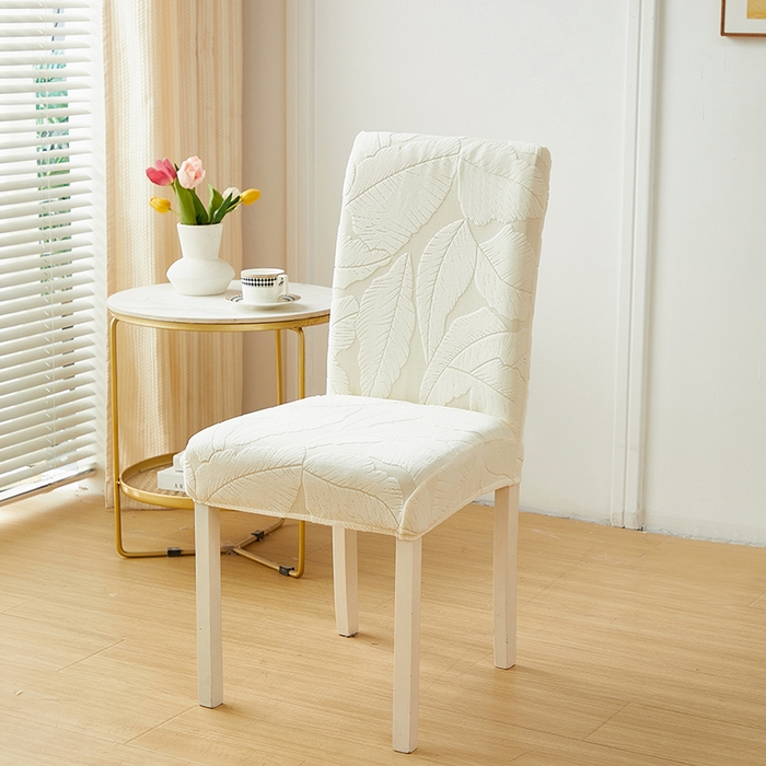 91家纺网 家纺一手货源 找家纺 丝绮鹿 2025新款富贵叶松紧款椅套 富贵叶-米白