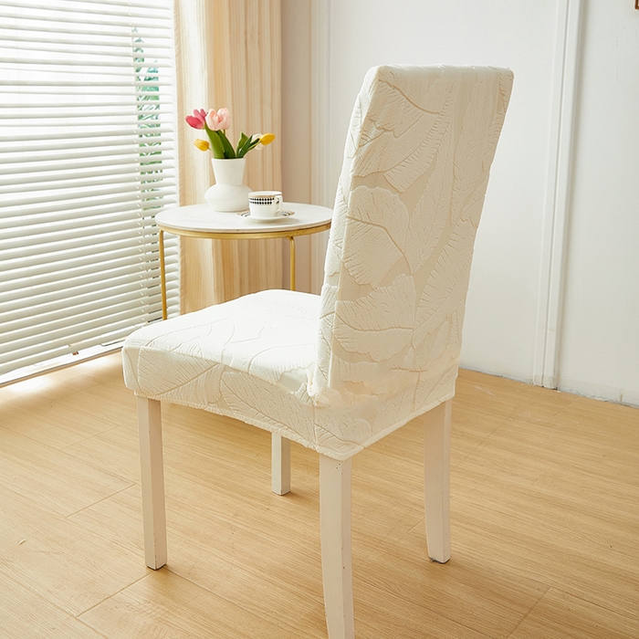 91家纺网 家纺一手货源 找家纺 丝绮鹿 2025新款富贵叶松紧款椅套 富贵叶-米白