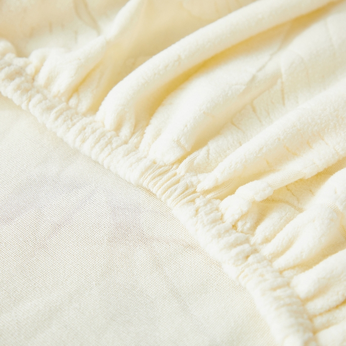 91家纺网 家纺一手货源 找家纺 丝绮鹿 2025新款富贵叶松紧款椅套 富贵叶-米白