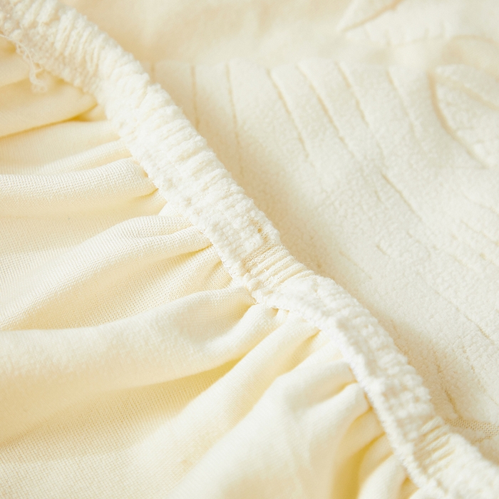 91家纺网 家纺一手货源 找家纺 丝绮鹿 2025新款富贵叶松紧款椅套 富贵叶-米白