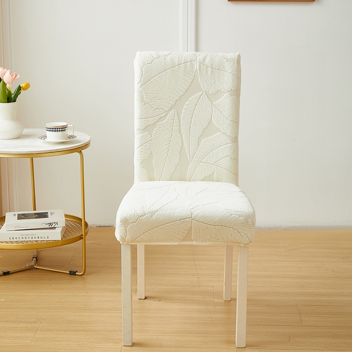 91家纺网 家纺一手货源 找家纺 丝绮鹿 2025新款富贵叶松紧款椅套 富贵叶-米白