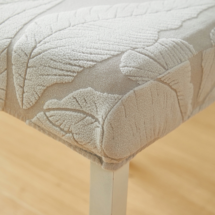 91家纺网 家纺一手货源 找家纺 丝绮鹿 2025新款富贵叶松紧款椅套 富贵叶-浅灰