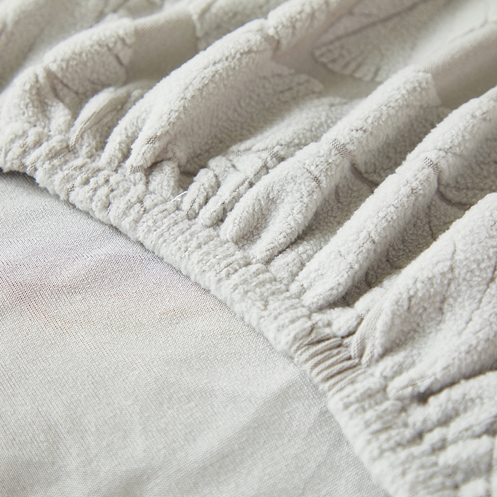 91家纺网 家纺一手货源 找家纺 丝绮鹿 2025新款富贵叶松紧款椅套 富贵叶-浅灰