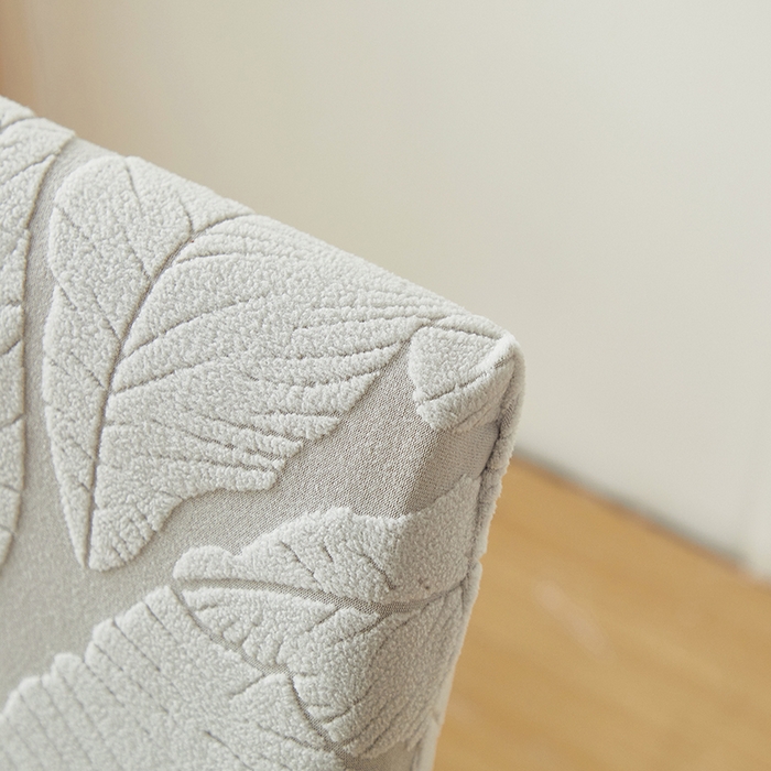 91家纺网 家纺一手货源 找家纺 丝绮鹿 2025新款富贵叶松紧款椅套 富贵叶-浅灰