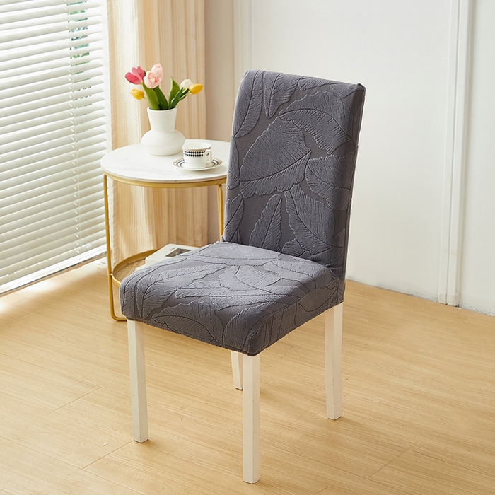 91家纺网 家纺一手货源 找家纺 丝绮鹿 2025新款富贵叶松紧款椅套 富贵叶-深灰