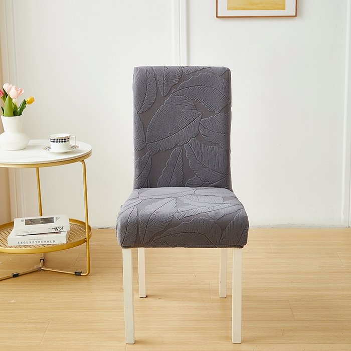 91家纺网 家纺一手货源 找家纺 丝绮鹿 2025新款富贵叶松紧款椅套 富贵叶-深灰