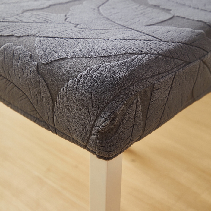 91家纺网 家纺一手货源 找家纺 丝绮鹿 2025新款富贵叶松紧款椅套 富贵叶-深灰