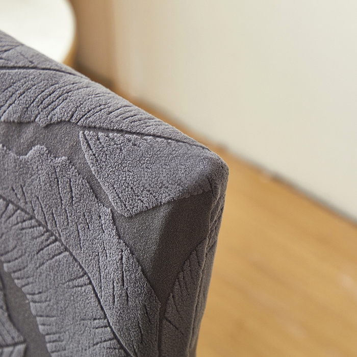 91家纺网 家纺一手货源 找家纺 丝绮鹿 2025新款富贵叶松紧款椅套 富贵叶-深灰