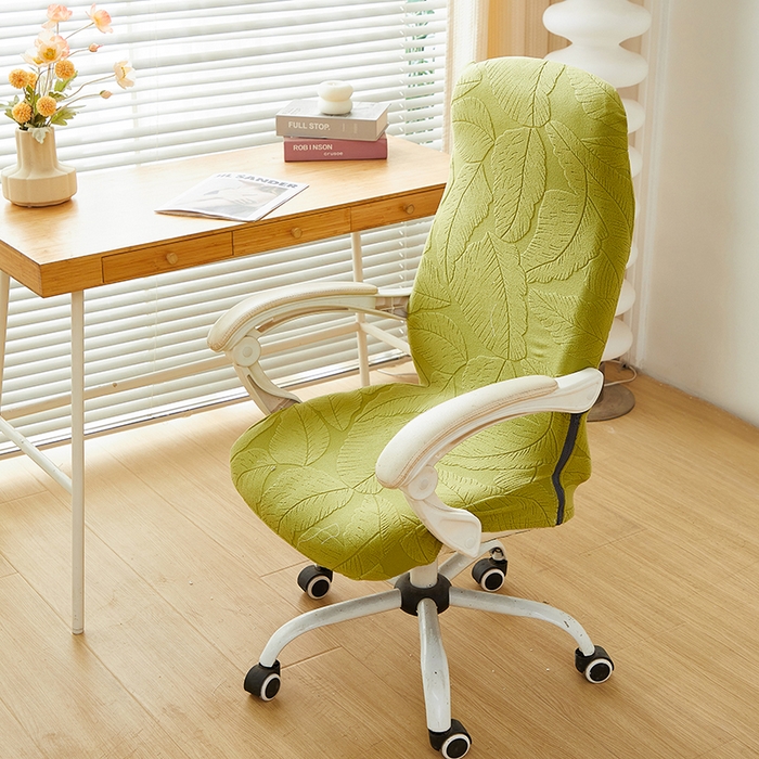 （总）丝绮鹿 2025新款富贵叶拉链款办公电脑椅套