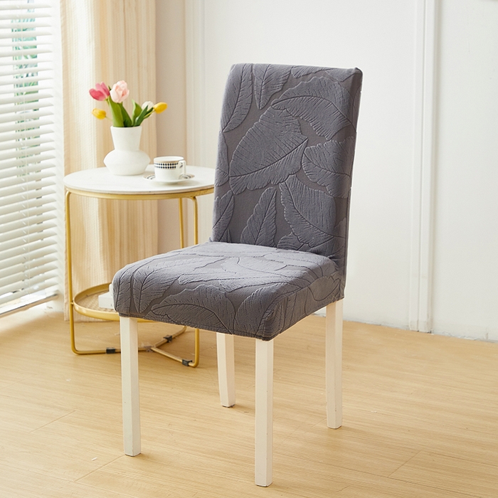 91家纺网 家纺一手货源 找家纺 丝绮鹿 2025新款富贵叶松紧款椅套 富贵叶-深灰