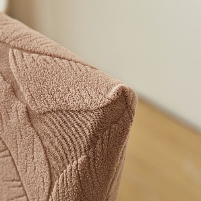 91家纺网 家纺一手货源 找家纺 丝绮鹿 2025新款富贵叶松紧款椅套 富贵叶-时尚咖