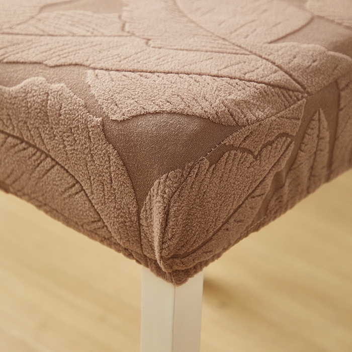 91家纺网 家纺一手货源 找家纺 丝绮鹿 2025新款富贵叶松紧款椅套 富贵叶-时尚咖