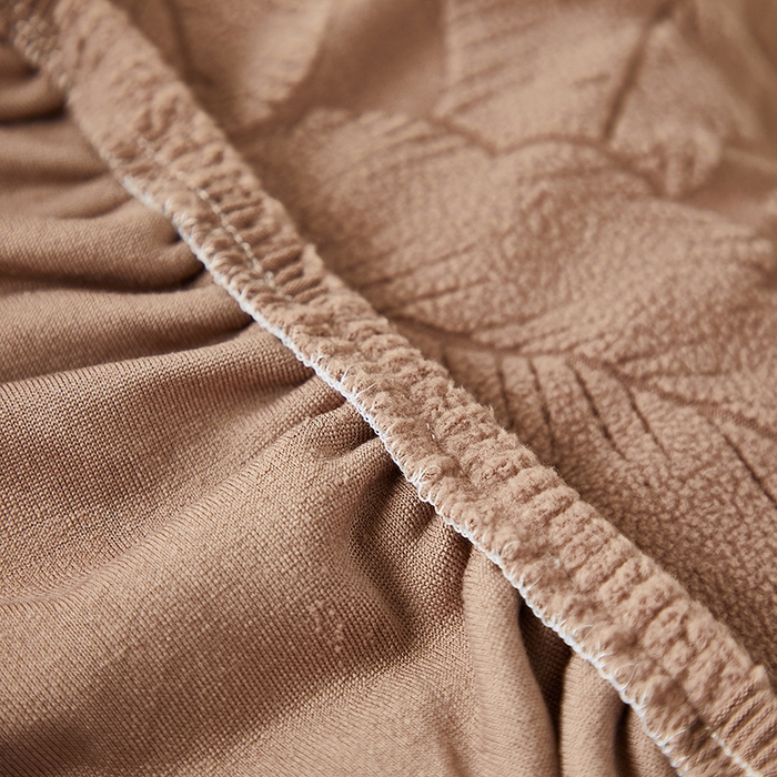 91家纺网 家纺一手货源 找家纺 丝绮鹿 2025新款富贵叶松紧款椅套 富贵叶-时尚咖