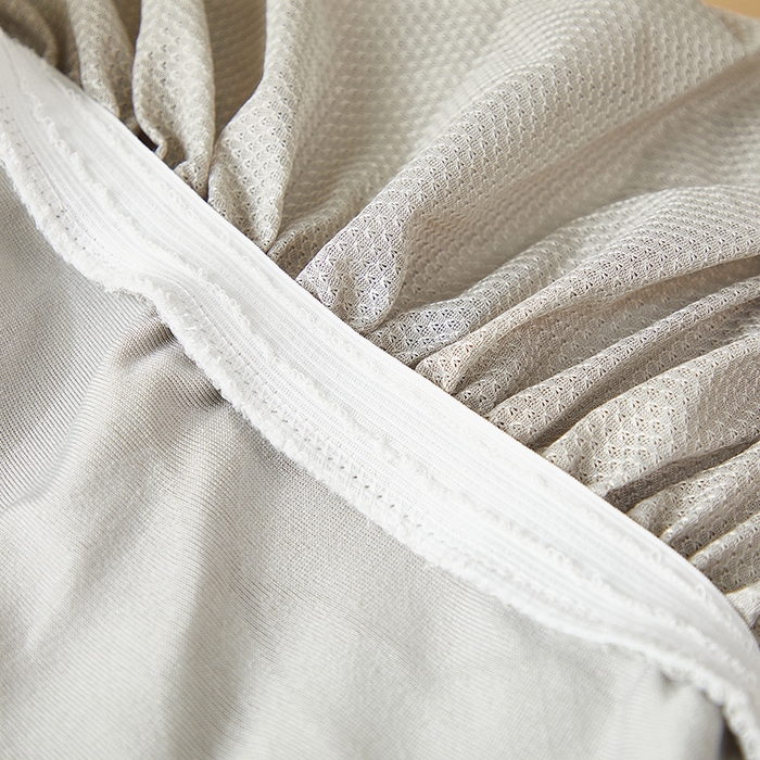 91家纺网 家纺一手货源 找家纺 丝绮鹿 2025新款富贵叶裙摆款椅套 富贵叶-浅灰