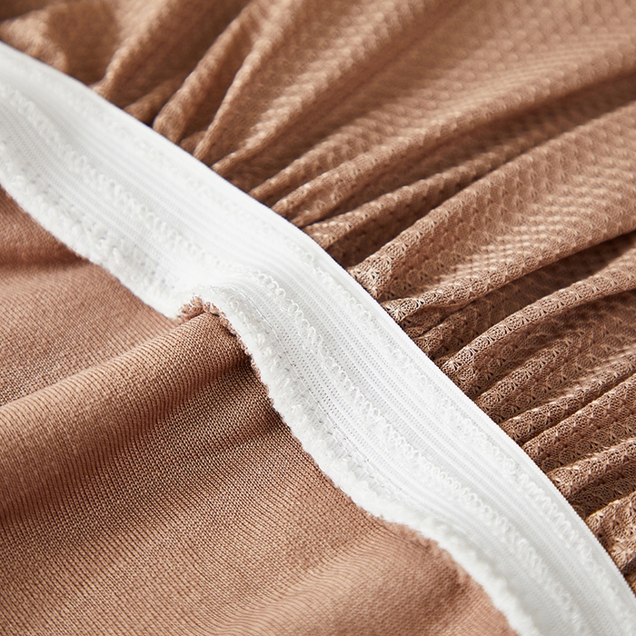 91家纺网 家纺一手货源 找家纺 丝绮鹿 2025新款富贵叶裙摆款椅套 富贵叶-时尚咖