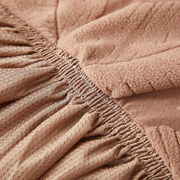 91家纺网 家纺一手货源 找家纺 丝绮鹿 2025新款富贵叶裙摆款椅套 富贵叶-时尚咖