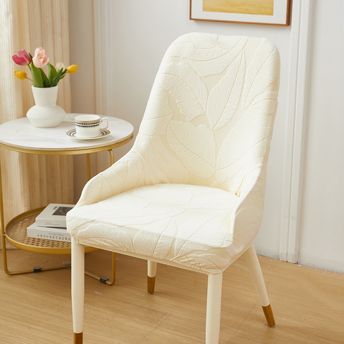 91家纺网 家纺一手货源 找家纺 丝绮鹿 2025新款富贵叶小扶手椅套 富贵叶-米白