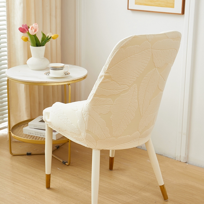 91家纺网 家纺一手货源 找家纺 丝绮鹿 2025新款富贵叶小扶手椅套 富贵叶-米白