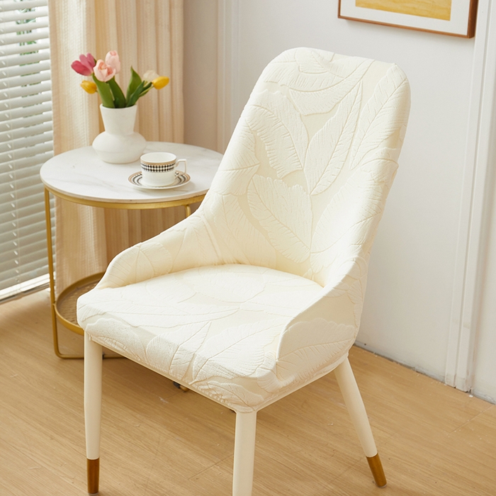 91家纺网 家纺一手货源 找家纺 丝绮鹿 2025新款富贵叶小扶手椅套 富贵叶-米白