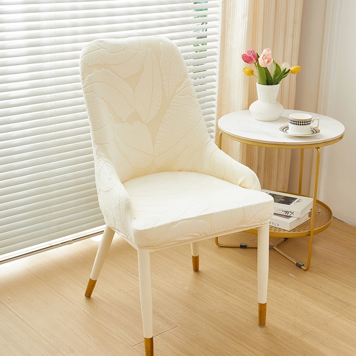 91家纺网 家纺一手货源 找家纺 丝绮鹿 2025新款富贵叶小扶手椅套 富贵叶-米白