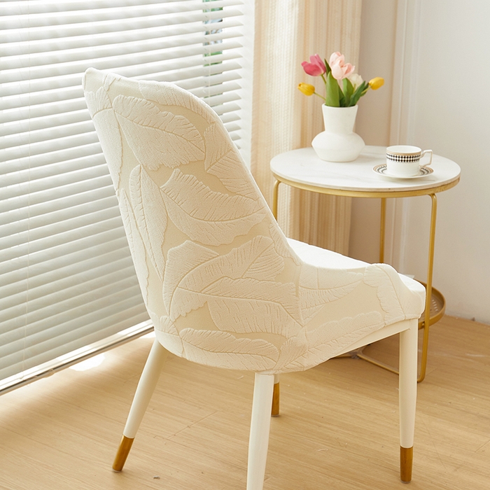 91家纺网 家纺一手货源 找家纺 丝绮鹿 2025新款富贵叶小扶手椅套 富贵叶-米白