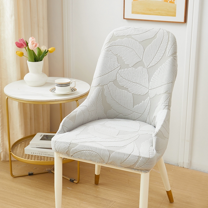 91家纺网 家纺一手货源 找家纺 丝绮鹿 2025新款富贵叶小扶手椅套 富贵叶-浅灰