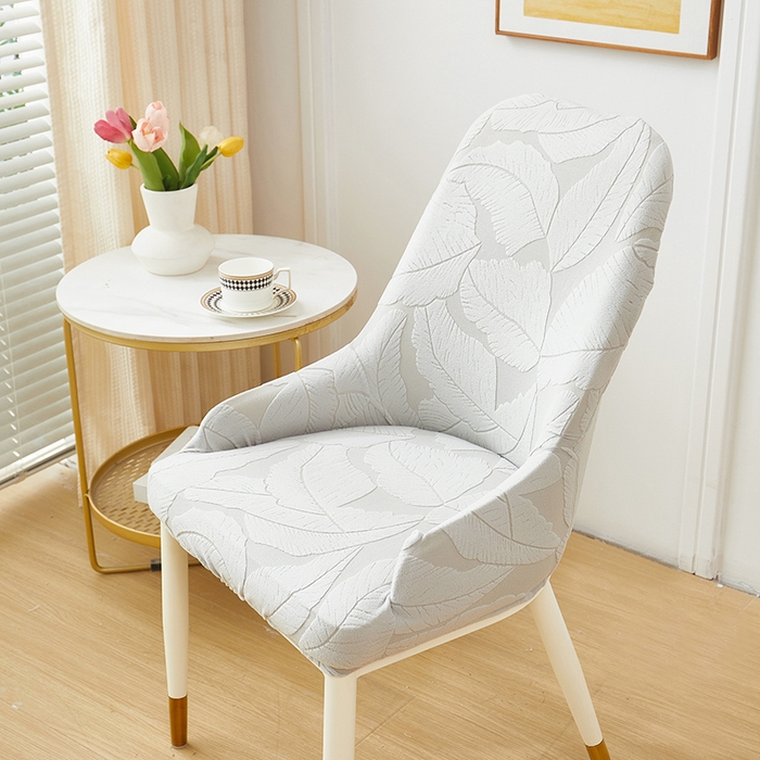 91家纺网 家纺一手货源 找家纺 丝绮鹿 2025新款富贵叶小扶手椅套 富贵叶-浅灰