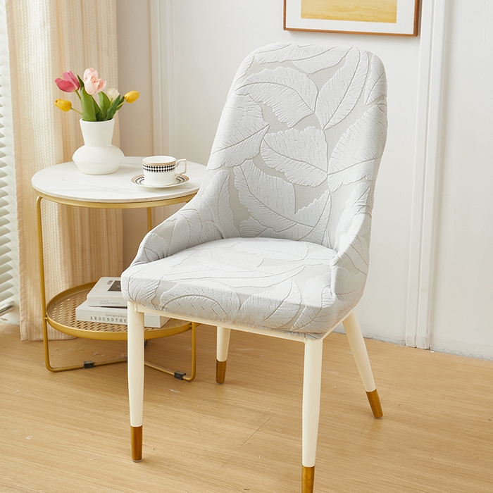 91家纺网 家纺一手货源 找家纺 丝绮鹿 2025新款富贵叶小扶手椅套 富贵叶-浅灰