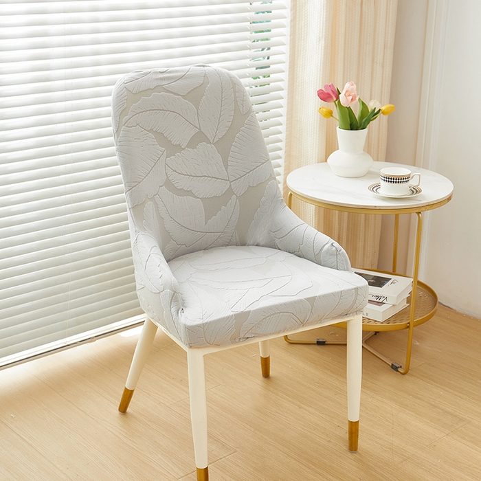 91家纺网 家纺一手货源 找家纺 丝绮鹿 2025新款富贵叶小扶手椅套 富贵叶-浅灰