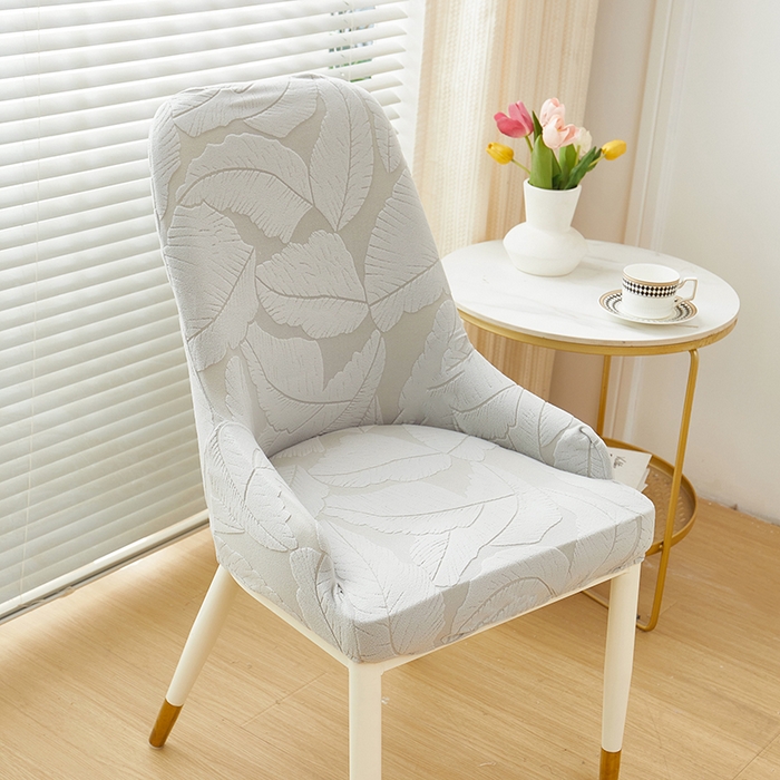 91家纺网 家纺一手货源 找家纺 丝绮鹿 2025新款富贵叶小扶手椅套 富贵叶-浅灰