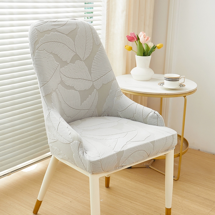 91家纺网 家纺一手货源 找家纺 丝绮鹿 2025新款富贵叶小扶手椅套 富贵叶-浅灰