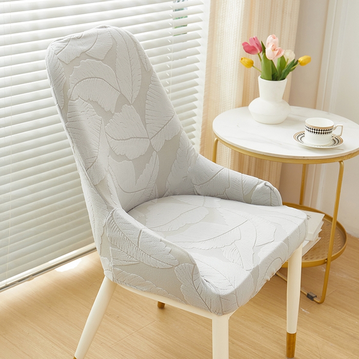 91家纺网 家纺一手货源 找家纺 丝绮鹿 2025新款富贵叶小扶手椅套 富贵叶-浅灰
