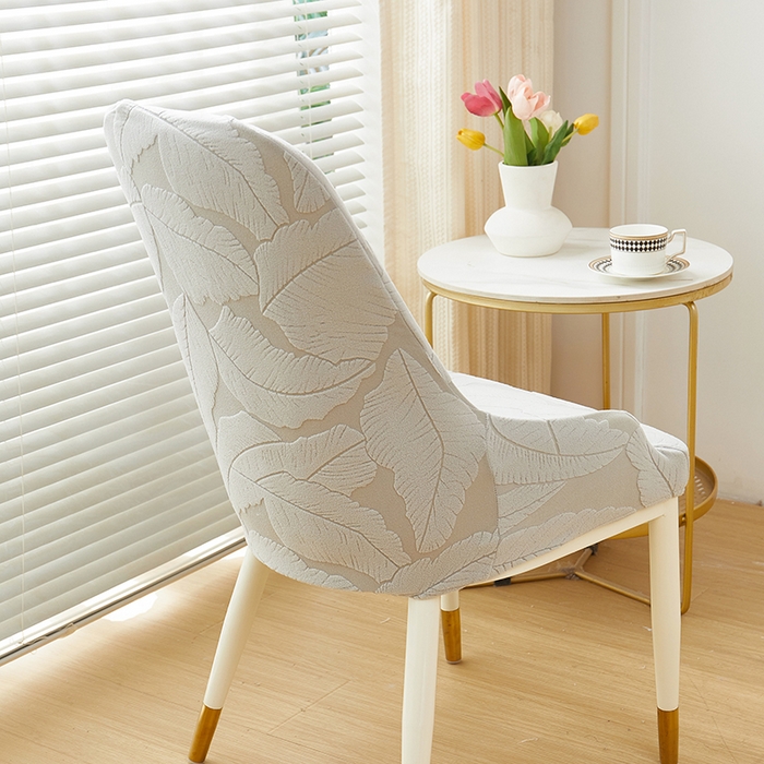 91家纺网 家纺一手货源 找家纺 丝绮鹿 2025新款富贵叶小扶手椅套 富贵叶-浅灰