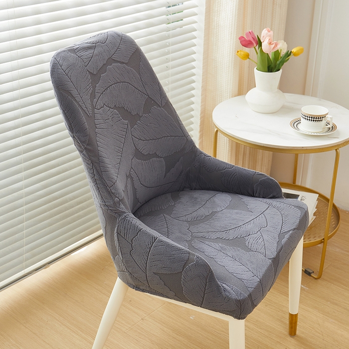 91家纺网 家纺一手货源 找家纺 丝绮鹿 2025新款富贵叶小扶手椅套 富贵叶-深灰