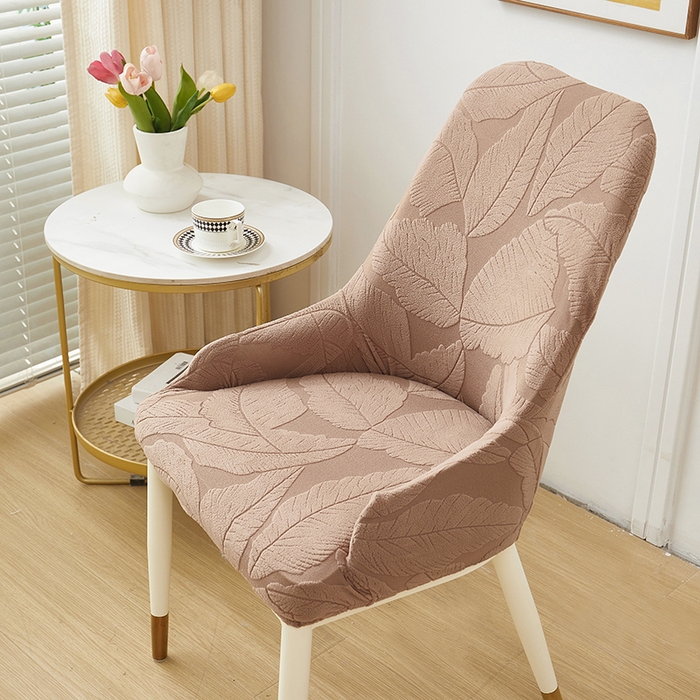 91家纺网 家纺一手货源 找家纺 丝绮鹿 2025新款富贵叶小扶手椅套 富贵叶-时尚咖