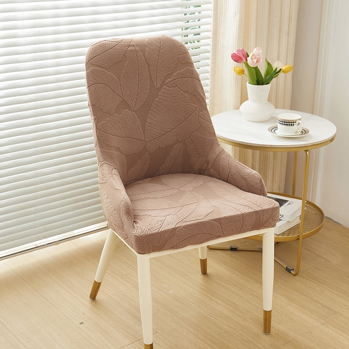 91家纺网 家纺一手货源 找家纺 丝绮鹿 2025新款富贵叶小扶手椅套 富贵叶-时尚咖