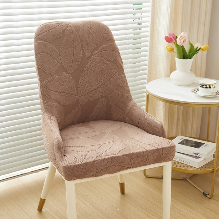 91家纺网 家纺一手货源 找家纺 丝绮鹿 2025新款富贵叶小扶手椅套 富贵叶-时尚咖