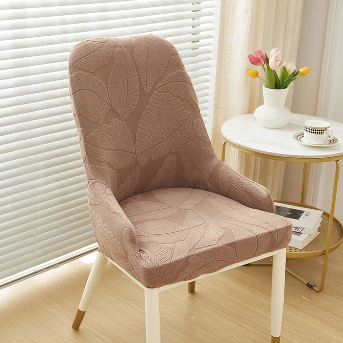 91家纺网 家纺一手货源 找家纺 丝绮鹿 2025新款富贵叶小扶手椅套 富贵叶-时尚咖