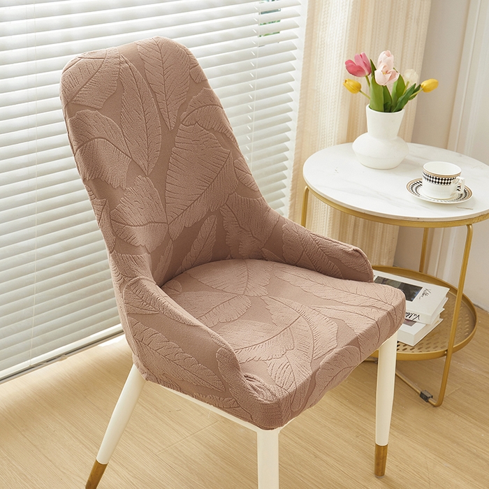 91家纺网 家纺一手货源 找家纺 丝绮鹿 2025新款富贵叶小扶手椅套 富贵叶-时尚咖