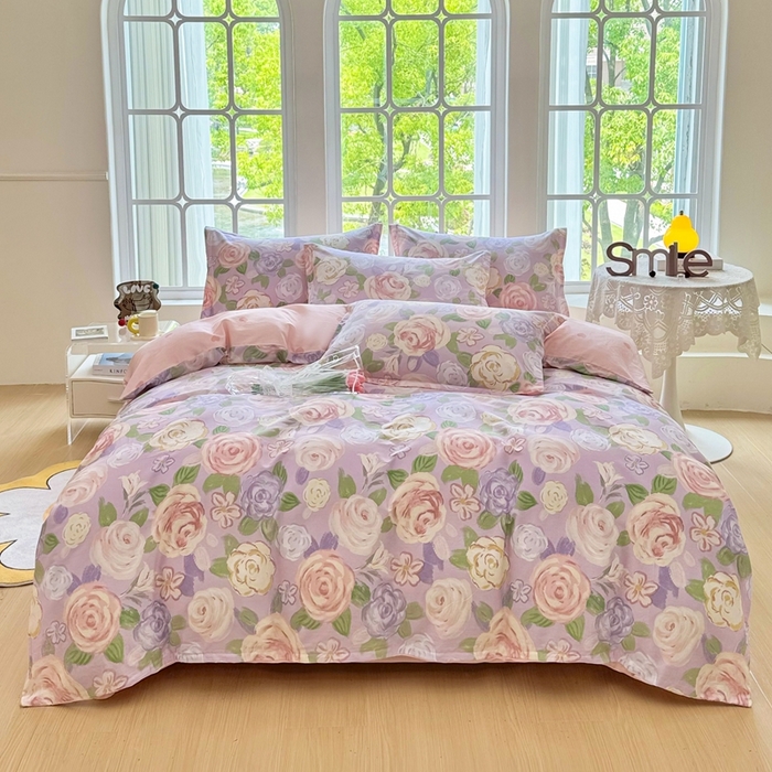 91家纺网 家纺一手货源 找家纺 （总）珂博家纺 2025新款12868全棉纯棉小清新印花系列单品床单床笠