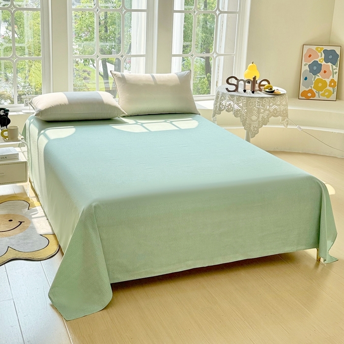 91家纺网 家纺一手货源 找家纺 珂博家纺 2025新款12868全棉纯棉小清新印花系列单床单床笠-系列二 结系花铃