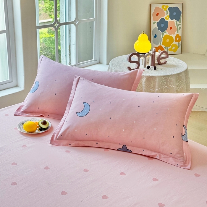 91家纺网 家纺一手货源 找家纺 （总）珂博家纺 2025新款12868全棉纯棉小清新印花系列枕套单件单枕套-系列二