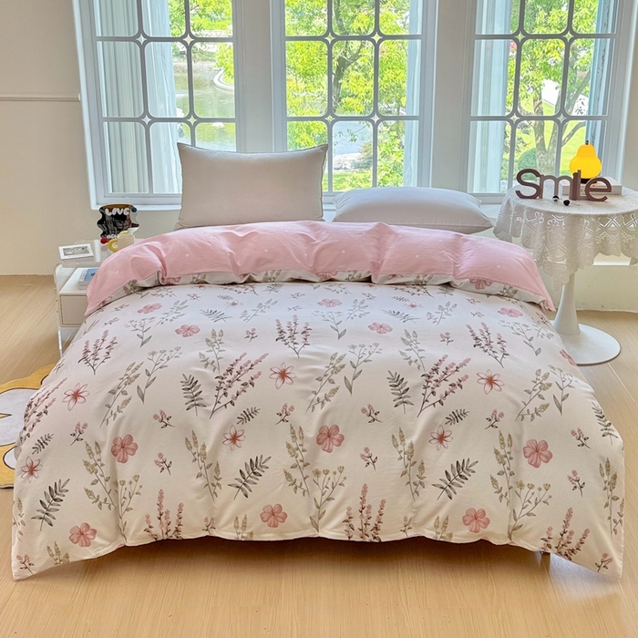 珂博家纺 2025新款12868全棉纯棉小清新印花系列被套单件单被套-系列二 粉萼摇青